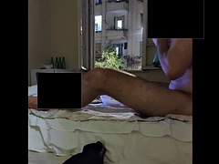 Trying to get caught naked masturbating in the neighborhood at an open window