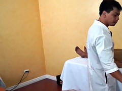 Asian enema twink anally toyed by doctor during kinky exam