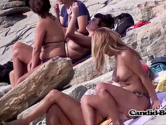 first-timer nudist super-fucking-hot Body Milfs Seaside Sunbathing SpyCam