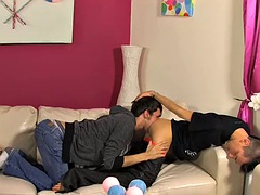 Twink lovers Alex Todd and Colby London have hardcore anal sex