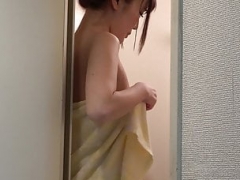 Japanese Legal teen Sarina Kurokawa Shower on Voyeur camera