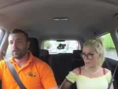 Fake Driving School Hooters blonde gets fucked