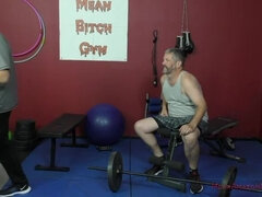 The Muscle Queen Brandi Mae Trains a Wimp In the Gym To Worship Her