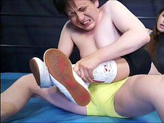 japanese dame wrestling foot humiliation