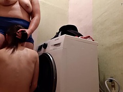 I fuck my neighbor in the kitchen while her boyfriend went to the store - Lesbian-illusion