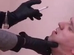 Four russian mistress ballbusting an ashtray slave