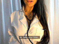 spectacular Latina RolePlay Medica fazendo sexo oral gobbled gozar na boca JOI