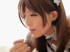 Tempting flat chested Japanese huzzy is attending in cosplay XXX movie