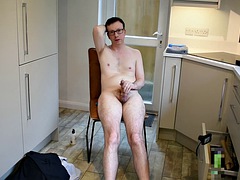 Hot gay amateur solo masturbation in the kitchen by divine stiffy