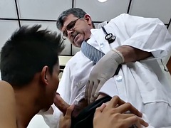 Amateur, Asiático, Médico, Pies, Gay, Guantes, Maduro, Uniforme