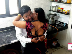 Desi MILF Kavita Gets Fucked Hard by Son-in-Law Tatya in Kitchen - Close Up Real Homemade Sex