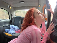 Redhead whore Jupiter Jetson gets pounded in a taxi