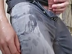 Pee and cum in pants and sneakers