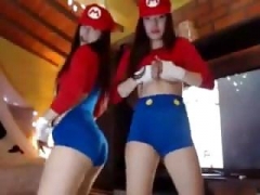 Lez Mario Girls Having Fun - Sexy Cosplay Outfits live camera