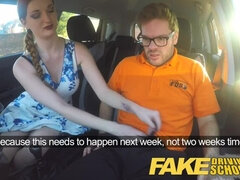 Fake Driving School Posh freaky redhead with big tits and ginger bush fucks