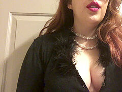 obese Goth teen with big Perky Tits Smoking Red Cork Tip 100 in Pearls