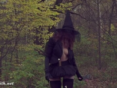 Take off my Halloween costume. Jeny Smith naked in forest