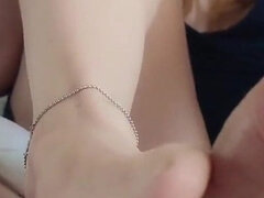 Such Cute Toes and Soles, Cutie with the Anklet Loves Footjob!