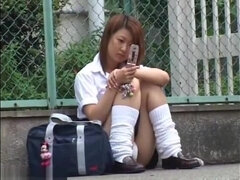 Supreme Japanese whore in public place