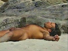 Stunning German girl with dark hair loves to fuck on the beach