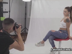 Latina photo model cant say no to cock during shoot