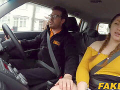 English bbw rides her driving instructors big giant man-meat