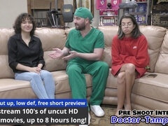 Dr. Tampa gives Brooklyn Rossi her very first gynecological examination ever, using his gloved hands with Nurse Aria Nicole