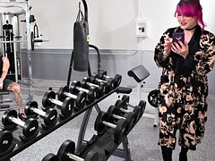 Greedy tattooed tranny assfucked in the gym after BJ