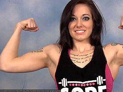 outstanding muscle nymph flexing biceps