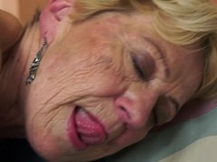 Granny with a first-class hairy aged booty is fucked doggy style