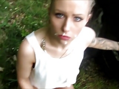 Blonde whore picked up from the street and additionally backdoor fucked