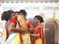 Indian Four On One Nude Sex - group sex with desi wife