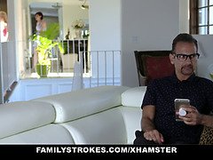 Familystrokes - step step dad and stepdaughter have hard and brutal se