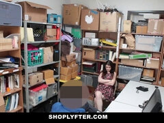 Anastasia Rose gets punished hard for shoplifting & caught in doggy-style