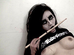 Rae Lil dark-hued Solo onanism With Corpse Paint