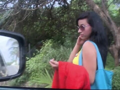 Babe, Kukk suging, Brunette, Hardcore, Utendørs