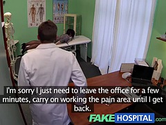 FakeHospital cameras capture a patient using a massage tool