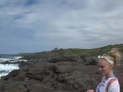 Elaina Raye has a great time visiting Haleakala volcano