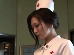Nurse in heats roughly drilled and moreover made to drink goo