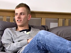 Cute British twink isnt afraid to cum during a job interview