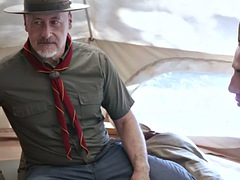 アナル, 舐める尻, ゲイ, 熟年, アウトドア, 三人, ユニフォーム