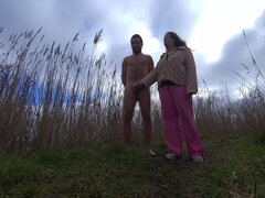 Amatør, Par, Sperm skott, Nederlansk, Europeisk, Runke, Mamma, Utendørs