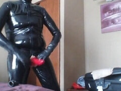 RUBBER CATSUIT AND MASKS