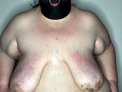 Ssbbw Sub Trying Out A New Gag, Tit Spanking