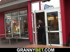 Boy picks up huge boobs hairy grandma