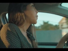 アジア人, 車, 女, 指いじり, Hd, ラティーナ, オナニー, 一人