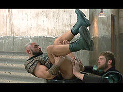 Francois Sagat and Colby Keller smash in justice league HQ