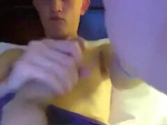 Young guy jerking off in a hotel room