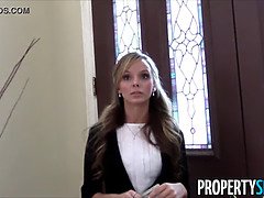 Petite real estate agent tricked into a wild outdoor fuck frenzy with pussy licking, cowgirl & cumshots galore