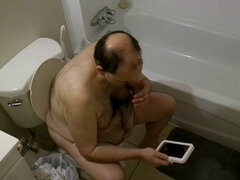 Dad in the shower on the morning of March 31, 2024.